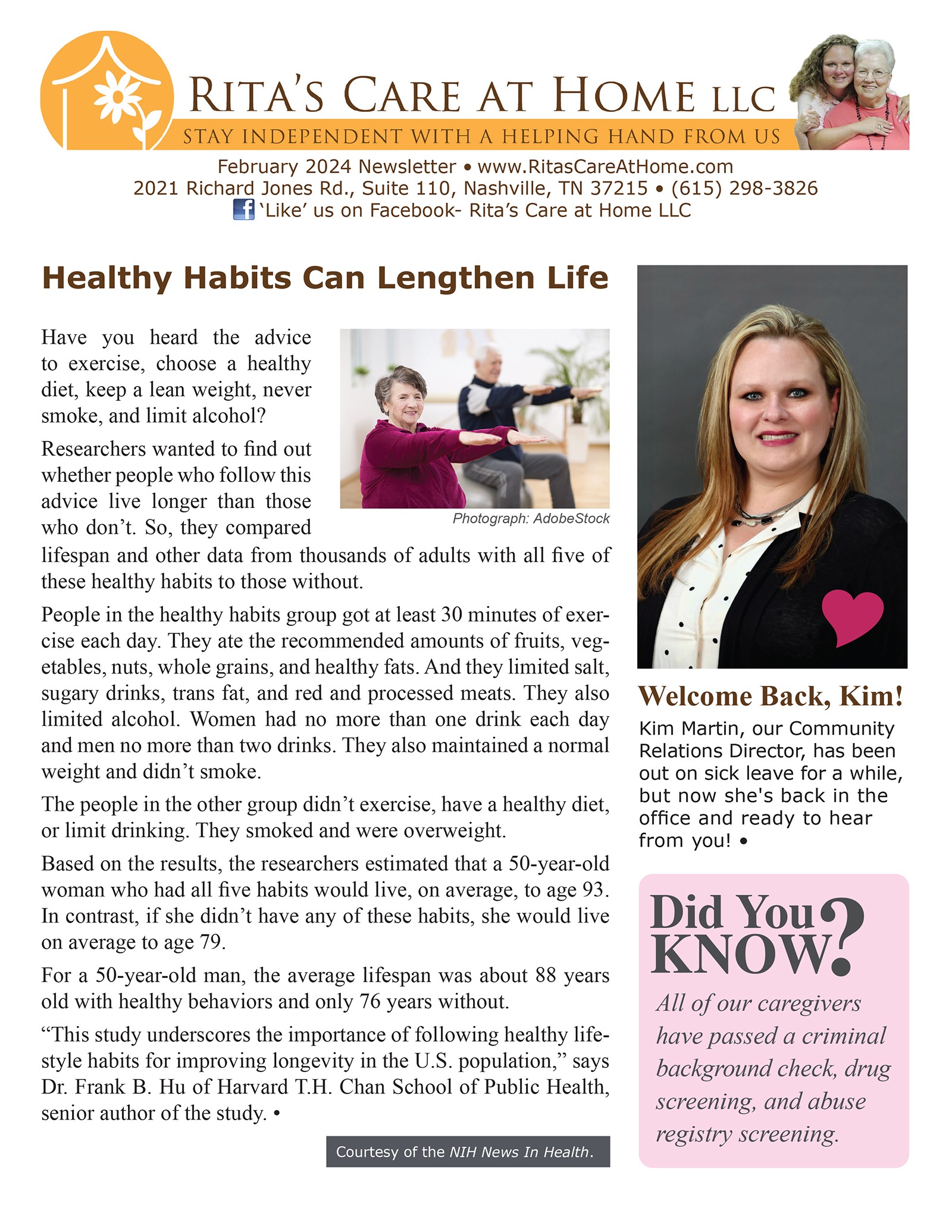 February 2024 Rita S Care At Home LLC   February 24 Newsletter 