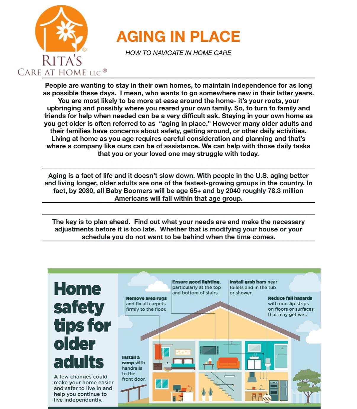 Aging in Place - Rita's Care at Home LLC